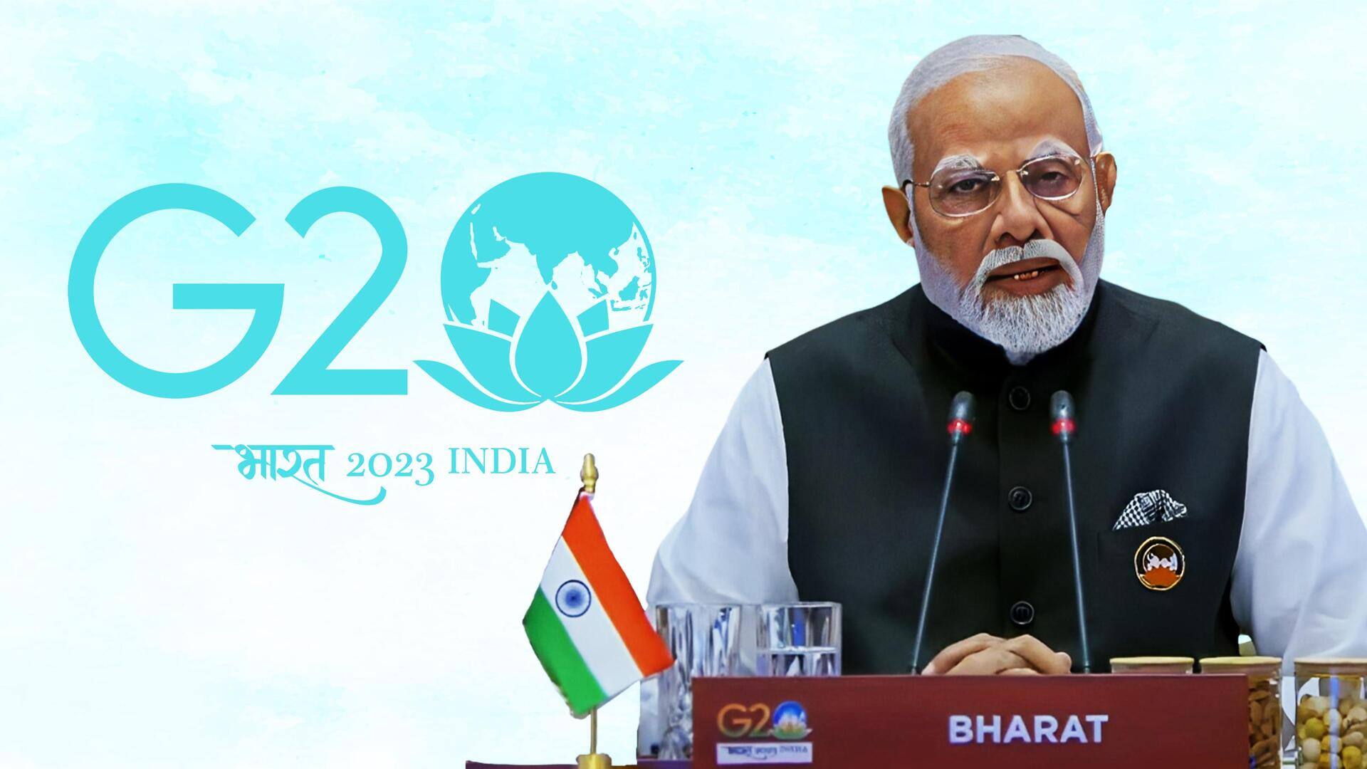 G20 Summit: PM Modi speaks with 'Bharat' placard in front