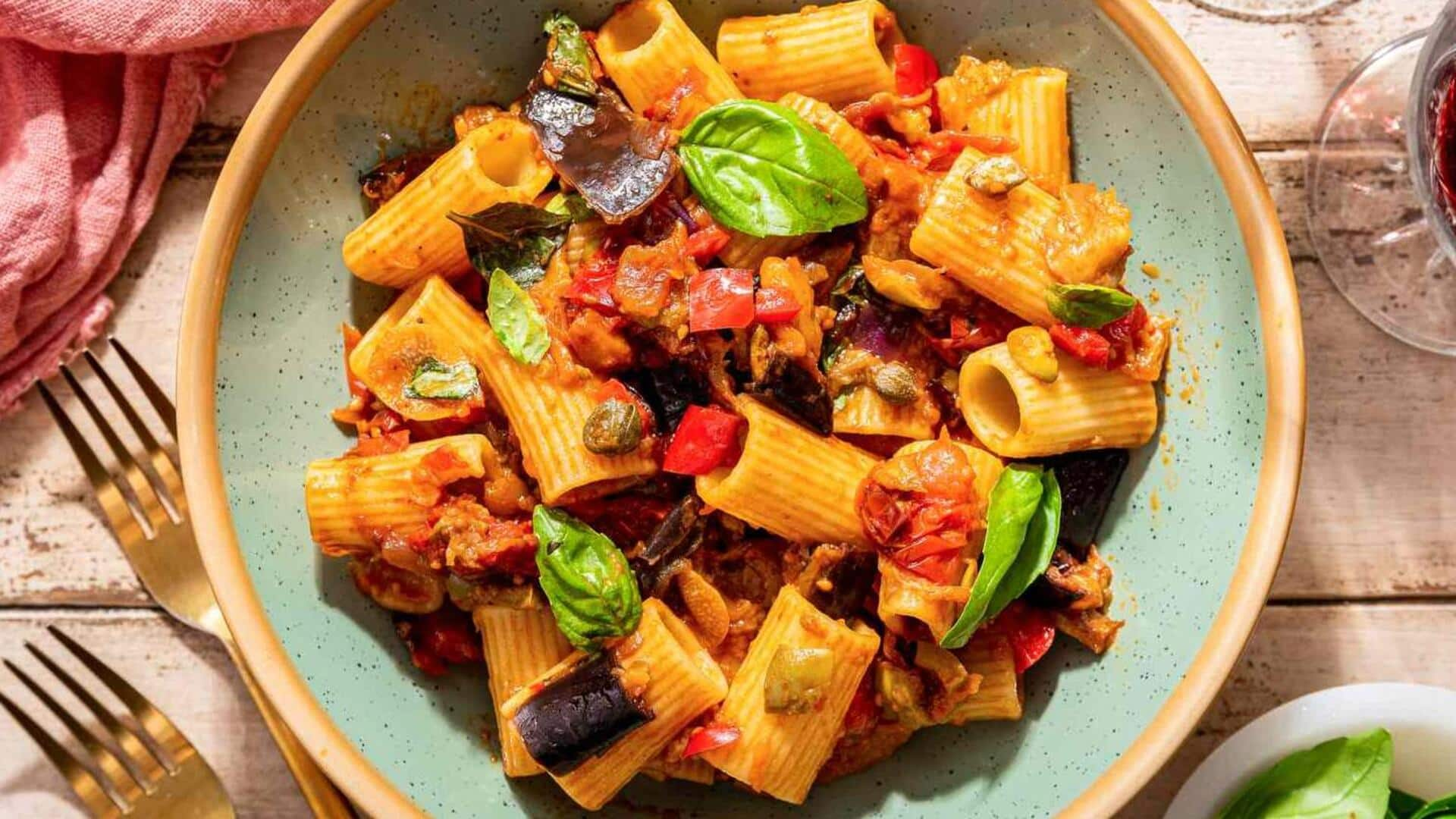 Try this Italian vegan caponata pasta recipe