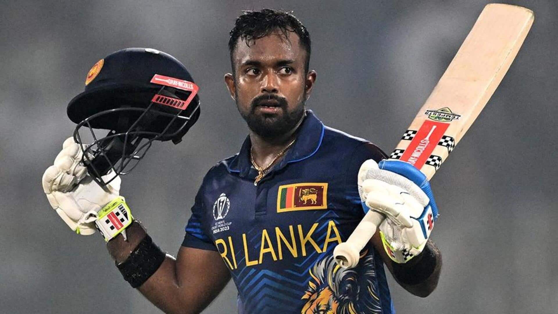 Sri Lanka's Charith Asalanka slams his maiden World Cup ton
