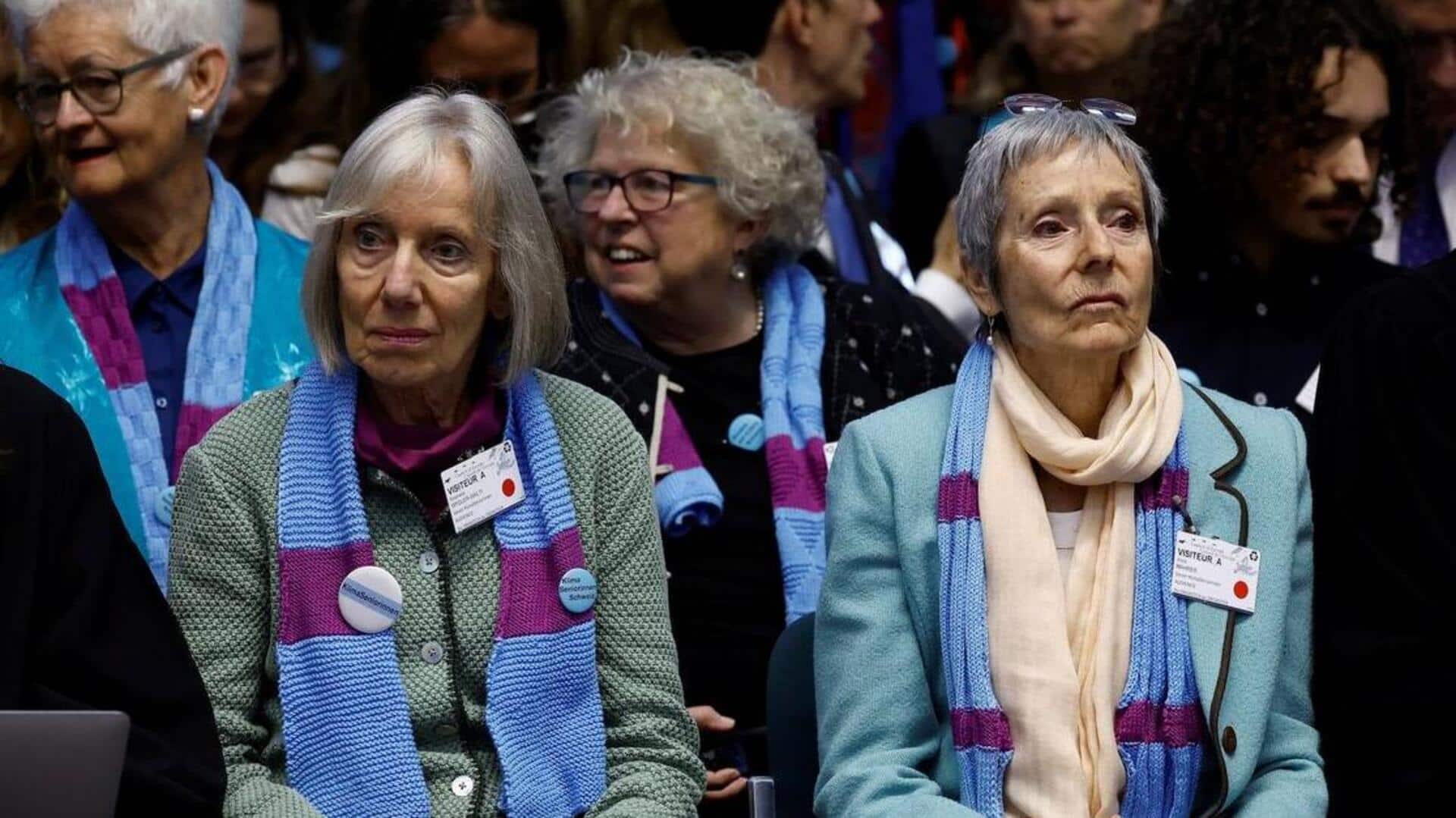 Who are elderly Swiss women who won landmark climate case