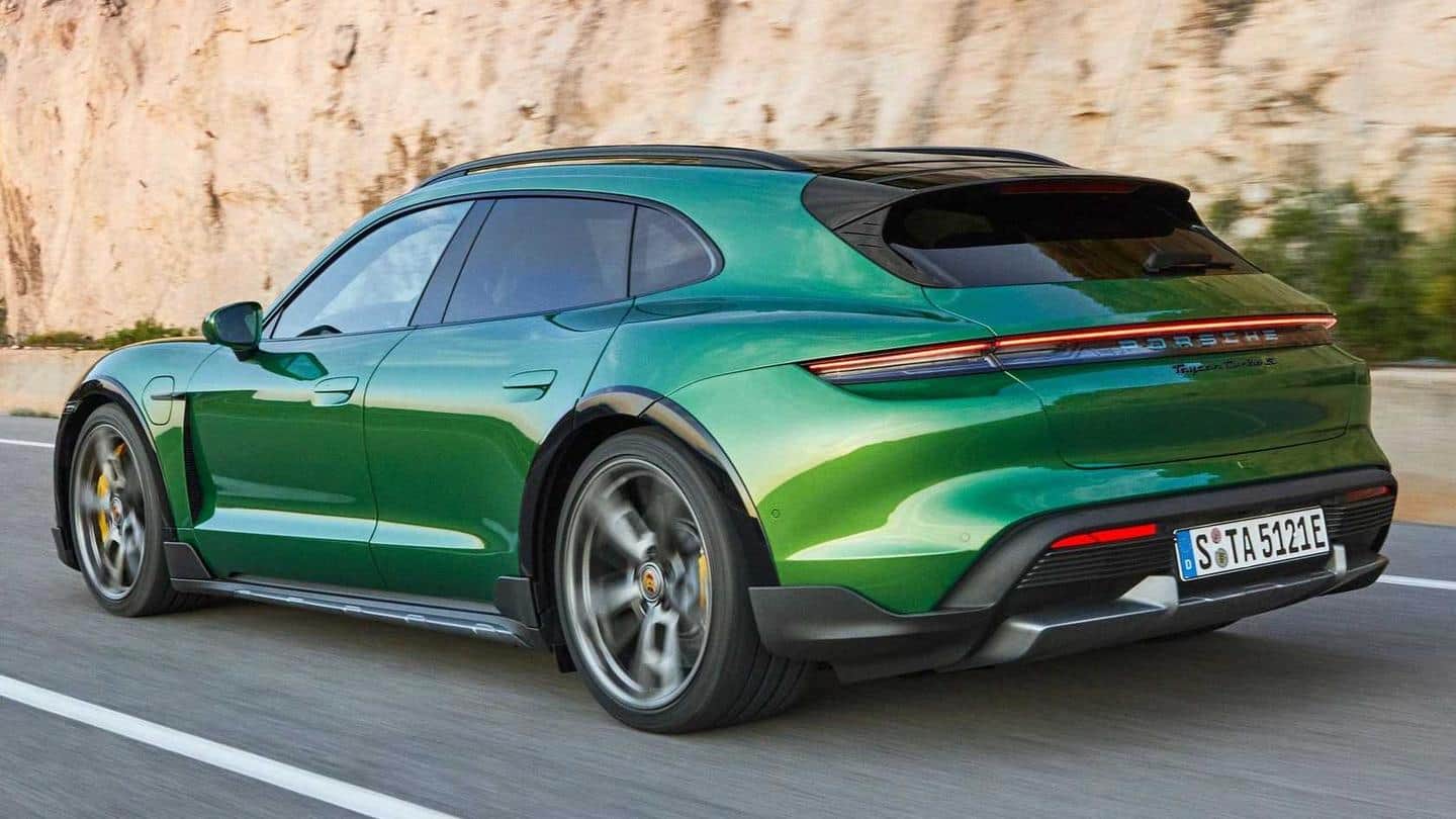 The car has inverted L-shaped headlamps and a glass roof The car has inverted L-shaped headlamps and a glass roof