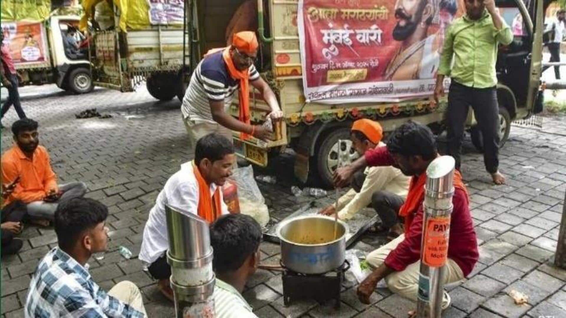 Clean-up begins at Manoj Jarange's protest site after court's order Clean-up begins at Manoj Jarange's protest site after court's order