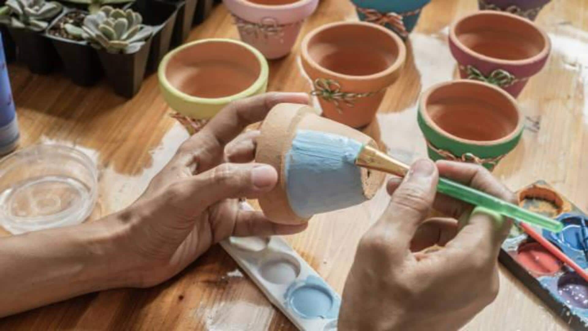 How to paint clay pots How to paint clay pots