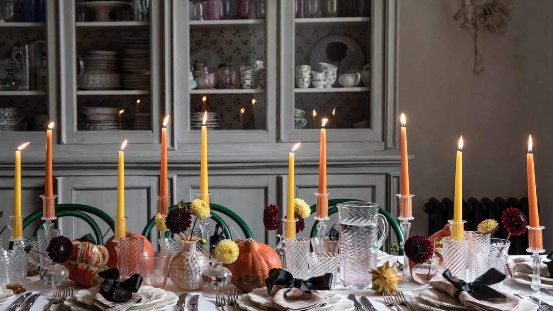 Use candles on your dining table for an enhanced experience