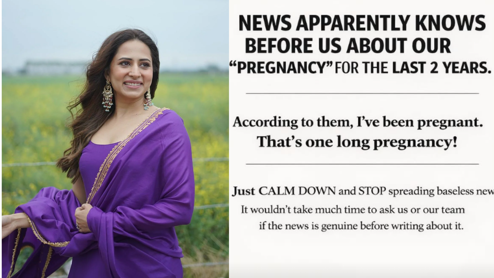 Sargun Mehta rubbishes pregnancy rumors with savage Instagram post