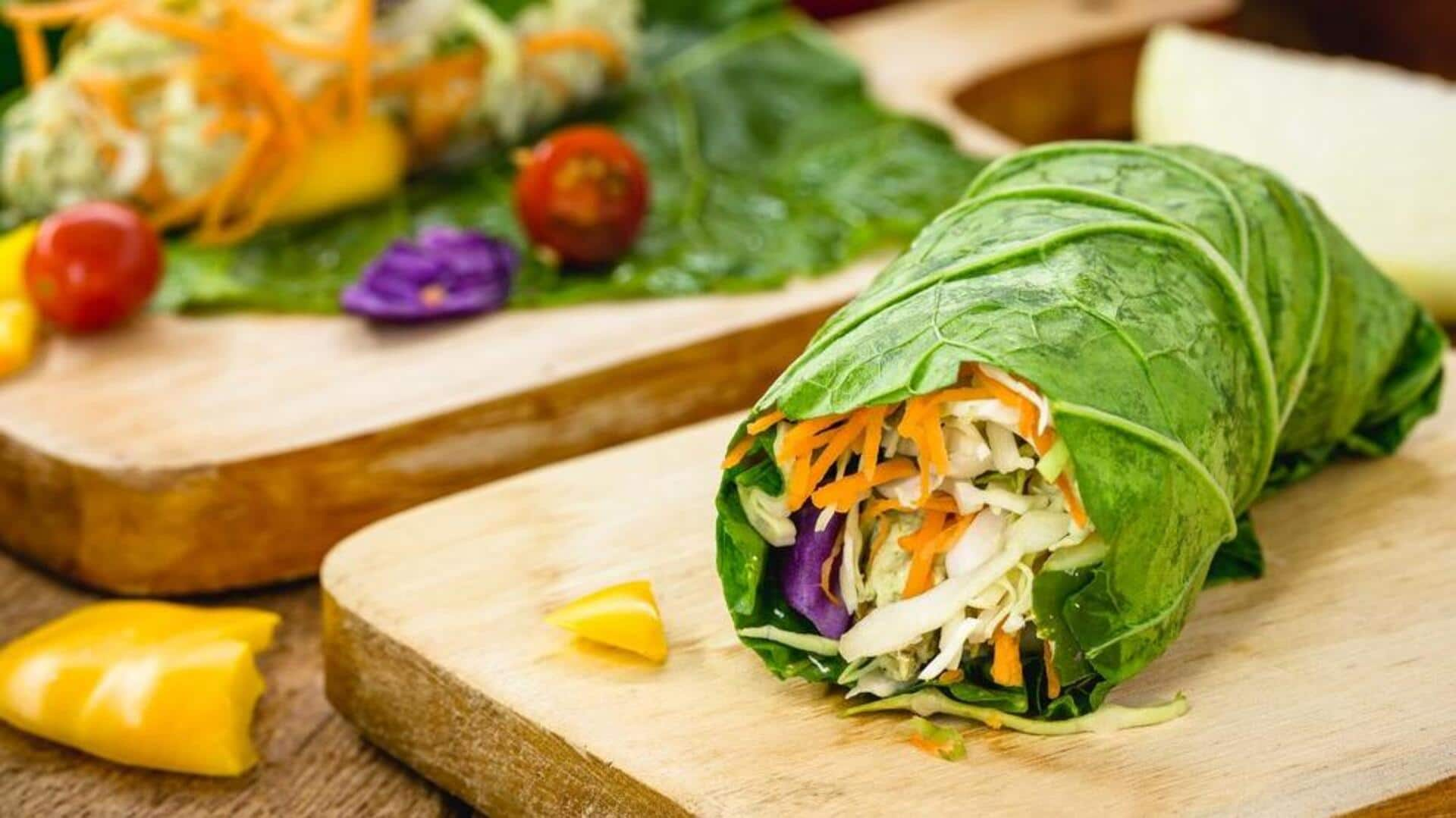 Try these wholesome wraps with collard greens