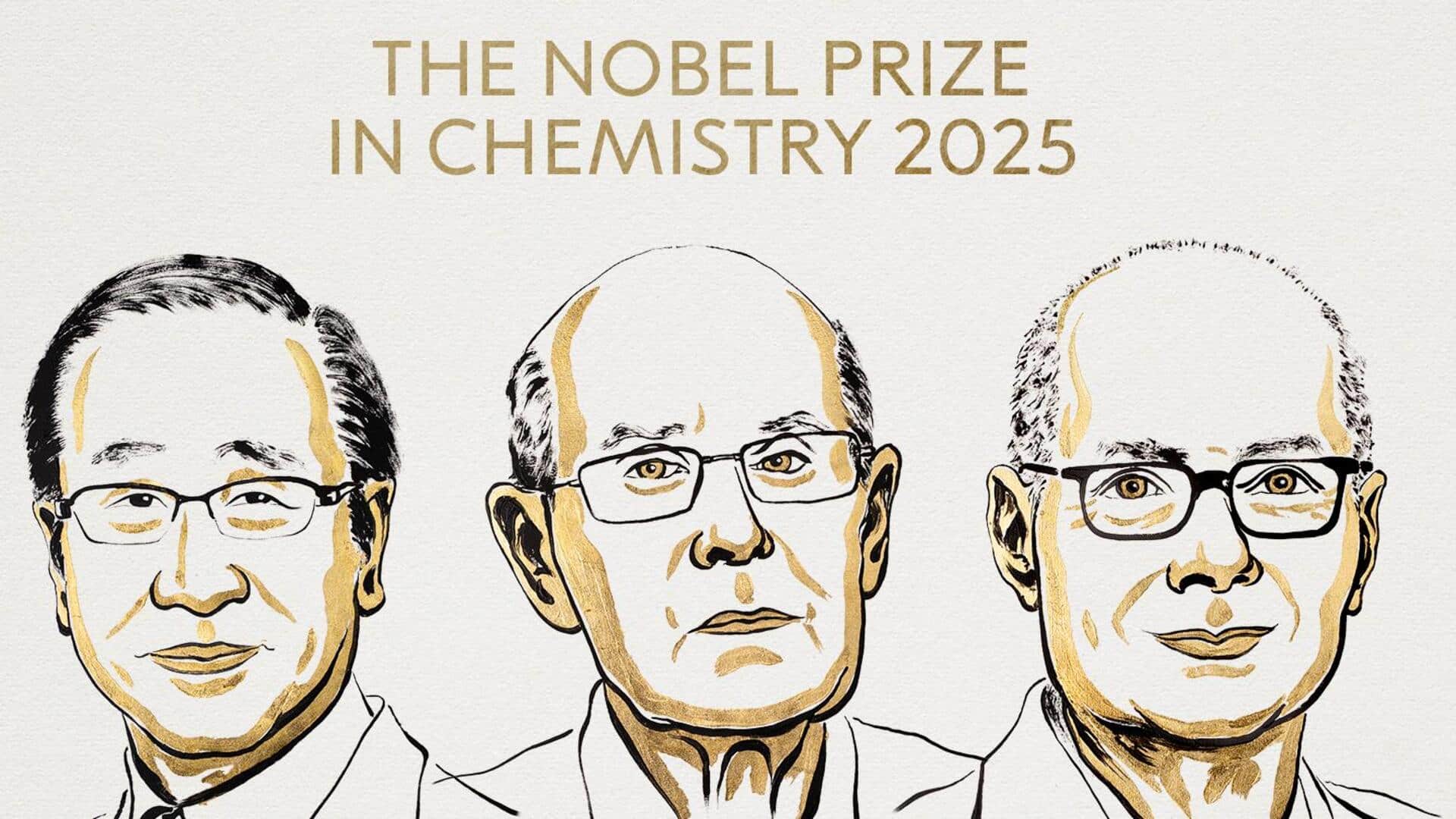 Trio gets Nobel Prize in Chemistry for developing 'metal-organic frameworks'