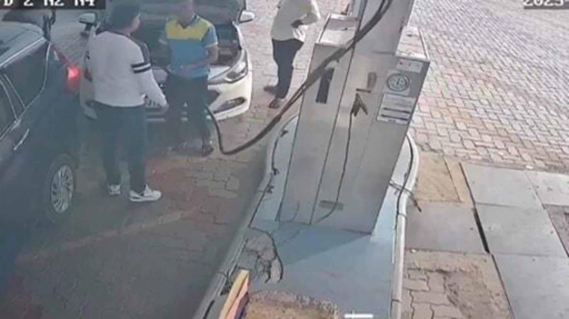 Video: Bureaucrat, petrol pump employees trade blows over CNG queue Video: Bureaucrat, petrol pump employees trade blows over CNG queue