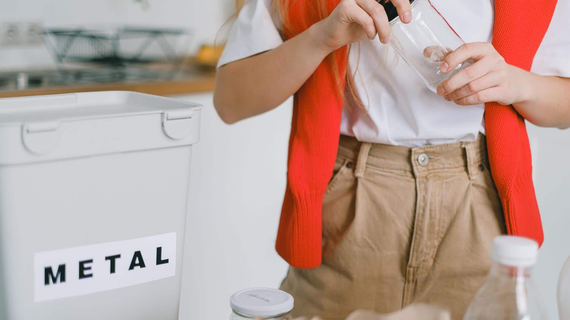 Turn old plastic containers into handy desk organizers
