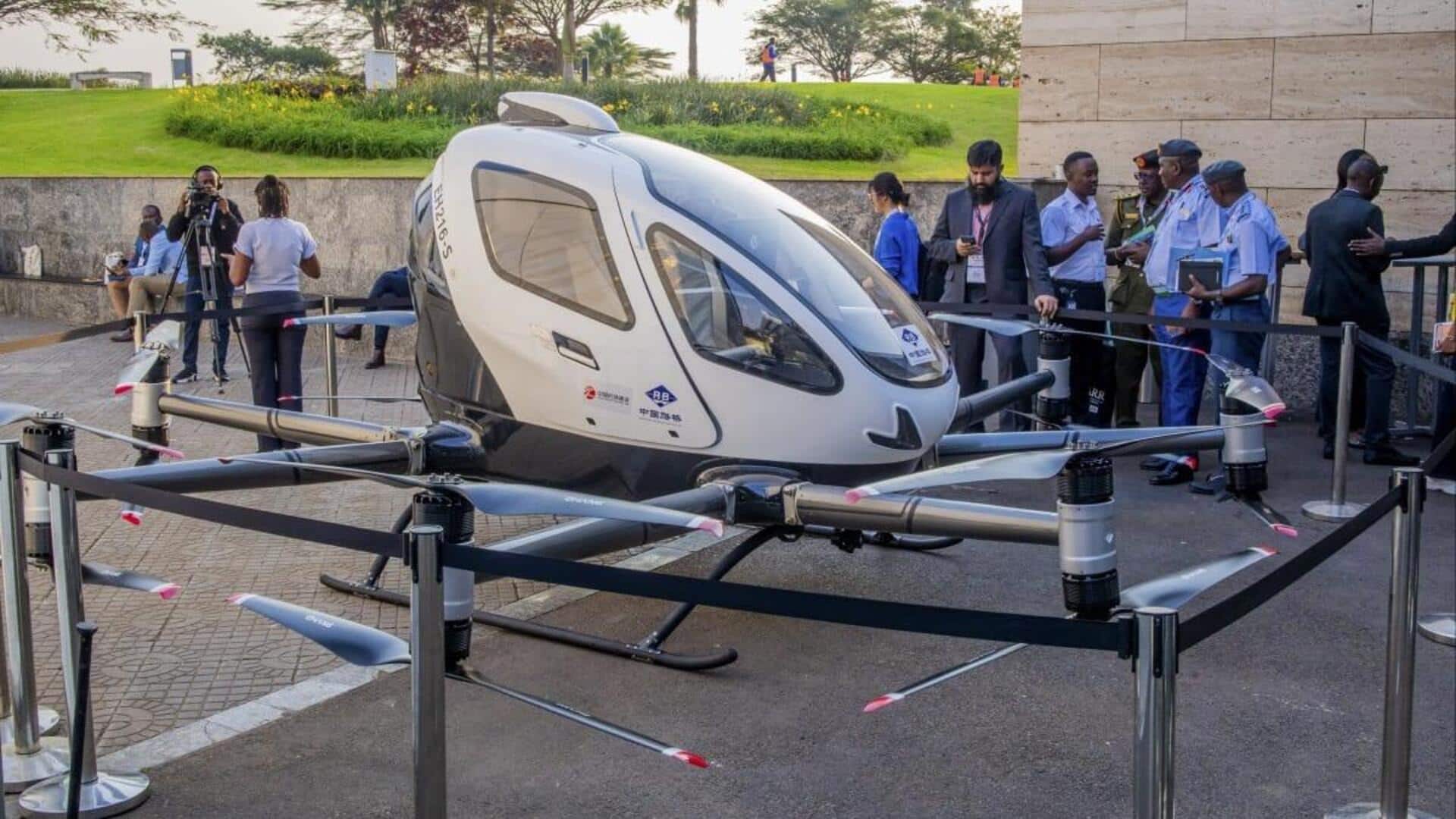 China's flying taxi makes first flight in Africa China's flying taxi makes first flight in Africa