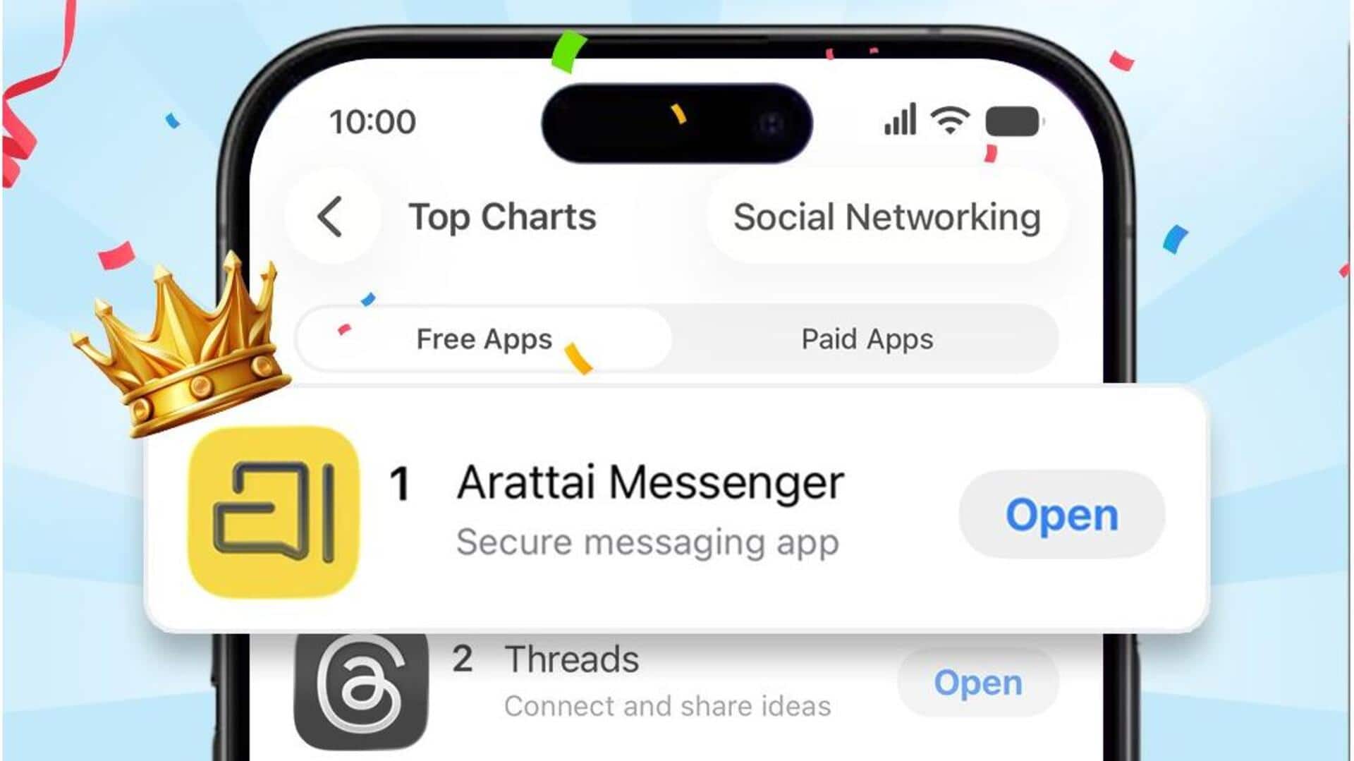 Zoho's Arattai tops App Store's social networking category, surpassing WhatsApp