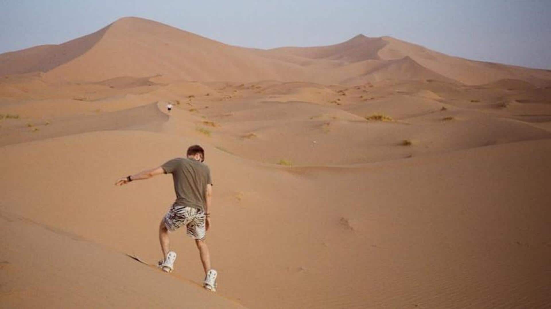 Glide through Egypt's golden deserts on a sandboard