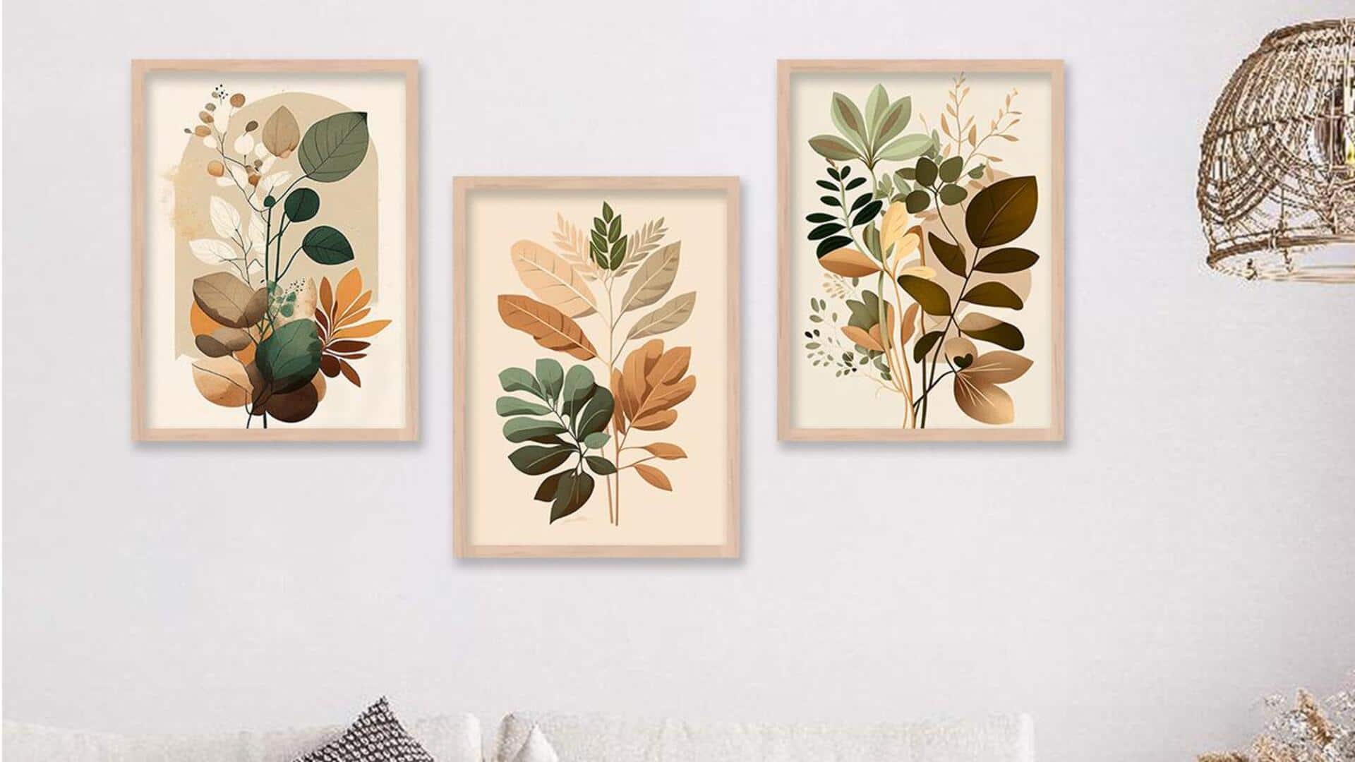 How to style your space with pressed leaves art
