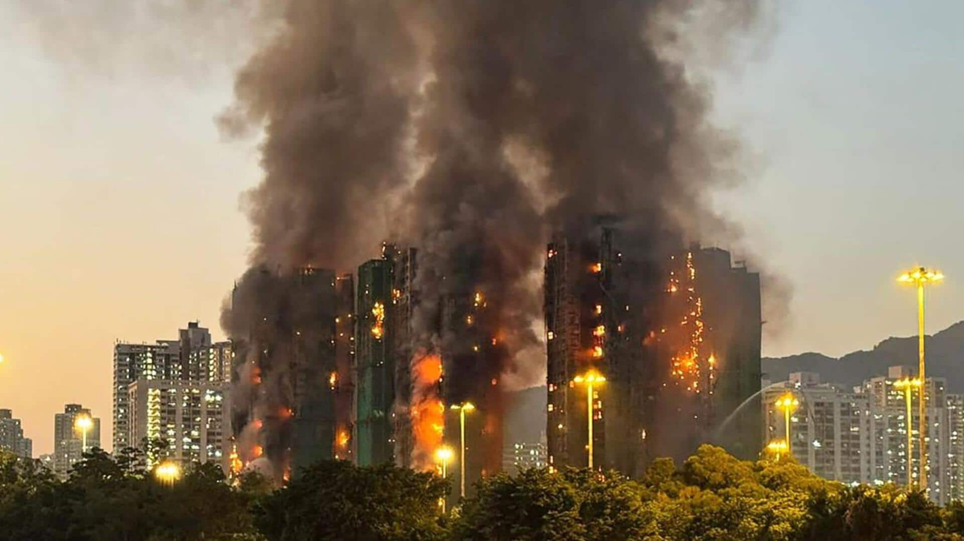 Hong Kong: Fire engulfs high-rise residential complex; 13 dead