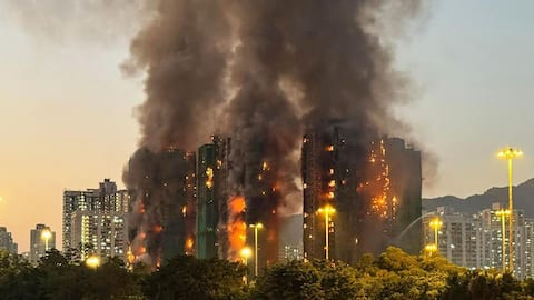 Hong Kong: Fire engulfs high-rise residential complex; 13 dead