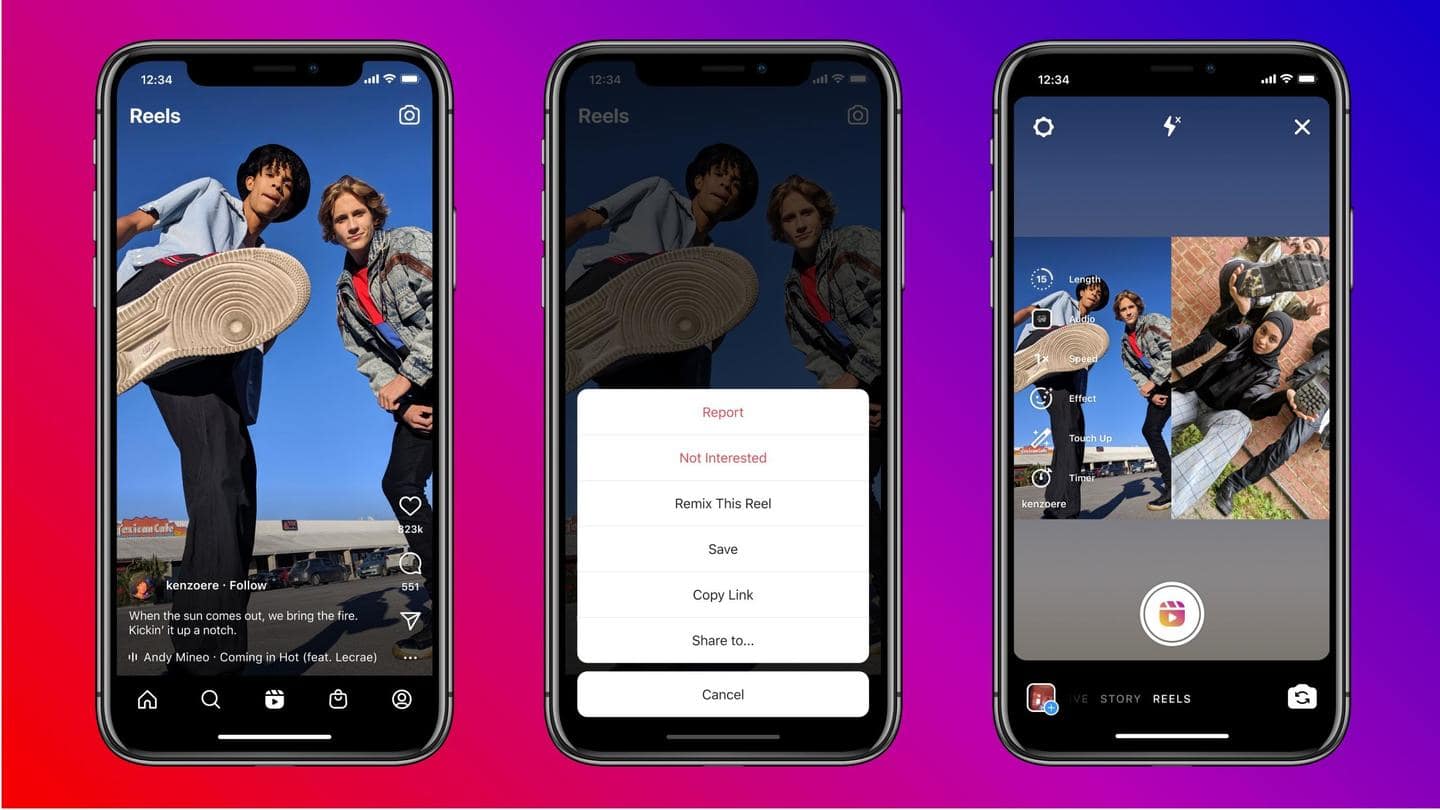 Instagram Reels' latest feature called Remix mimics Duets from TikTok