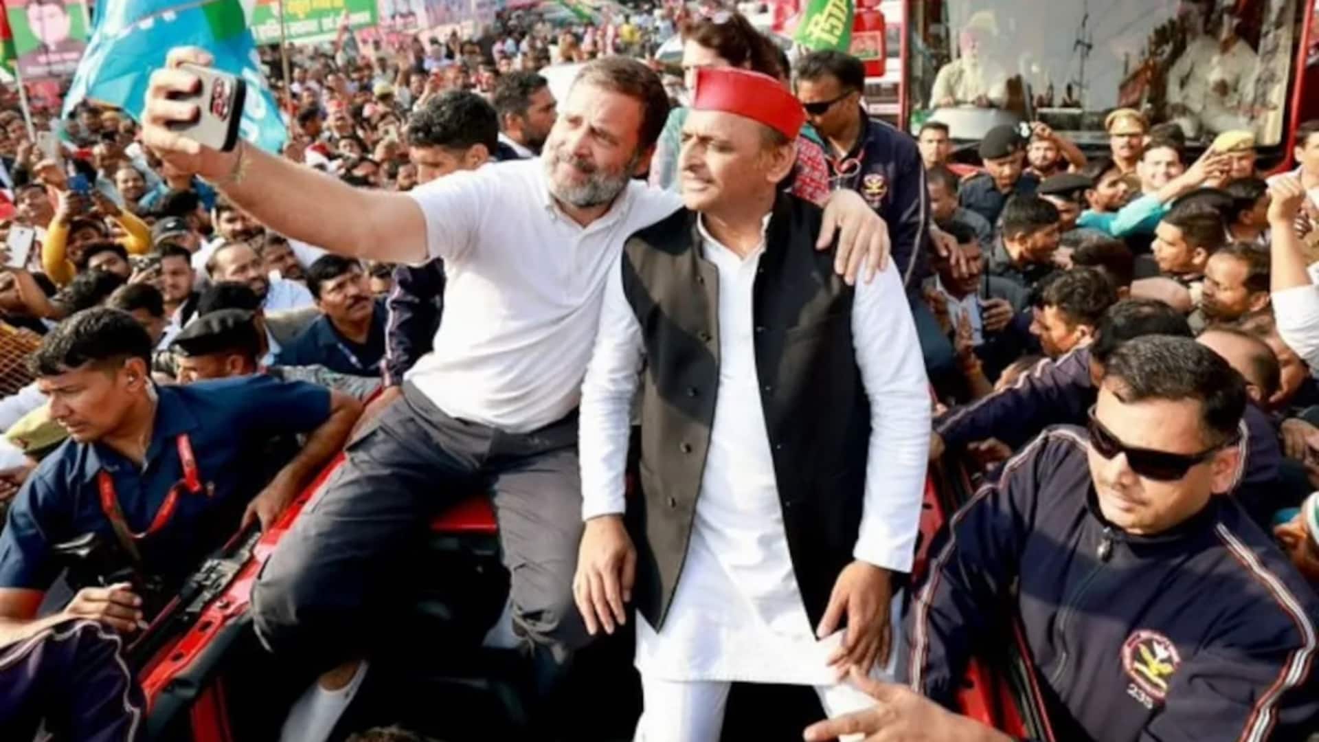 Rahul Gandhi, Akhilesh Yadav forced to leave rally amidst chaos