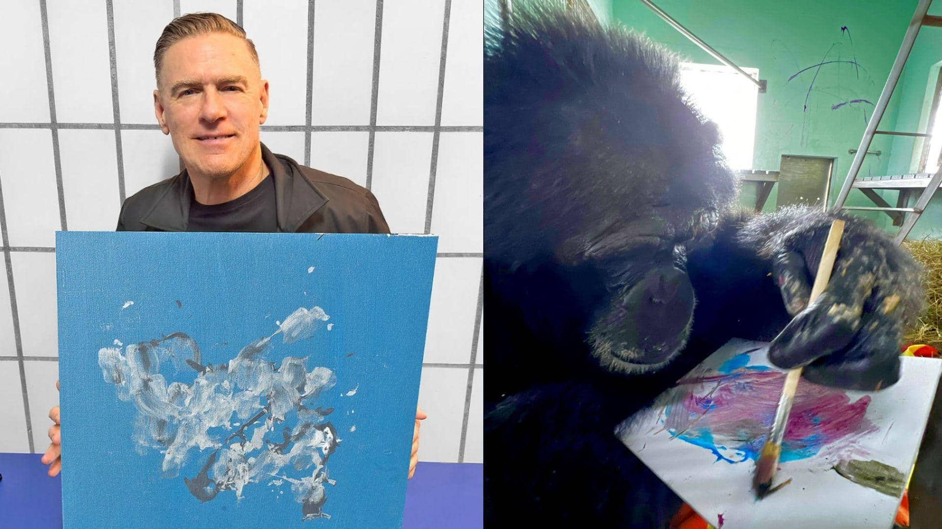 Bryan Adams and 15 chimpanzees: Wildest art collab yet