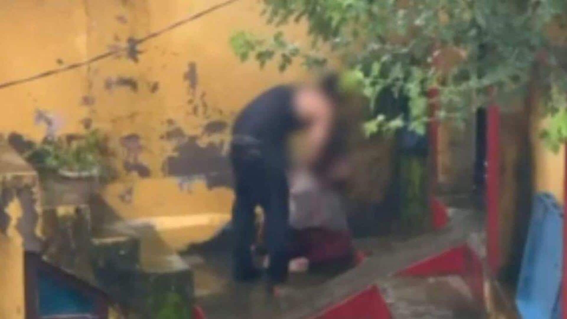 Video: Demanding ₹10L dowry, car, Udhampur man brutally beats wife Video: Demanding ₹10L dowry, car, Udhampur man brutally beats wife