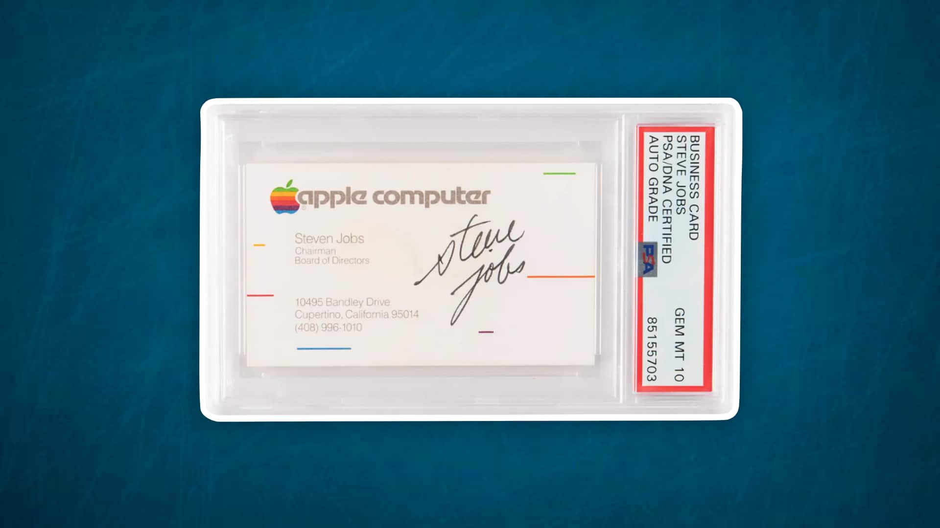 Steve Jobs' autographed business card sells for $180,000 at auction