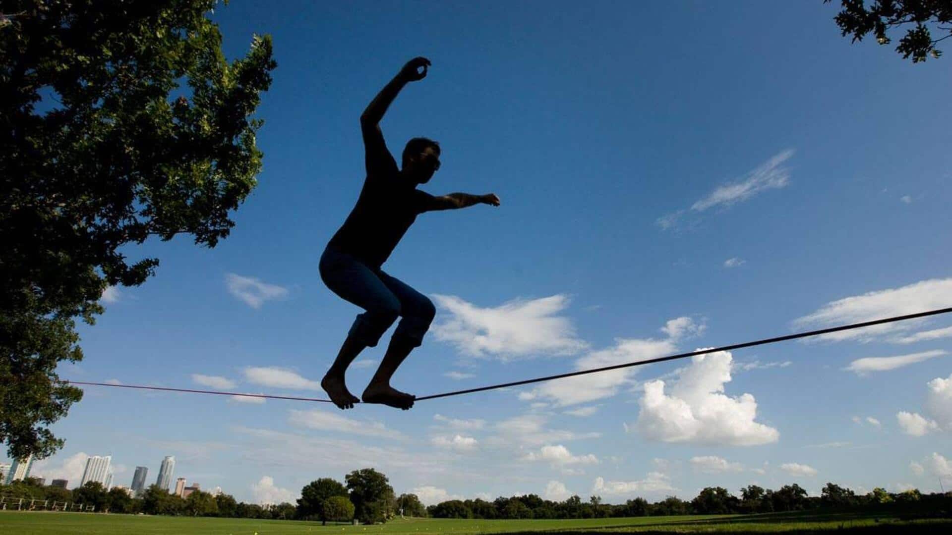 Surprising health benefits of slackline balancing