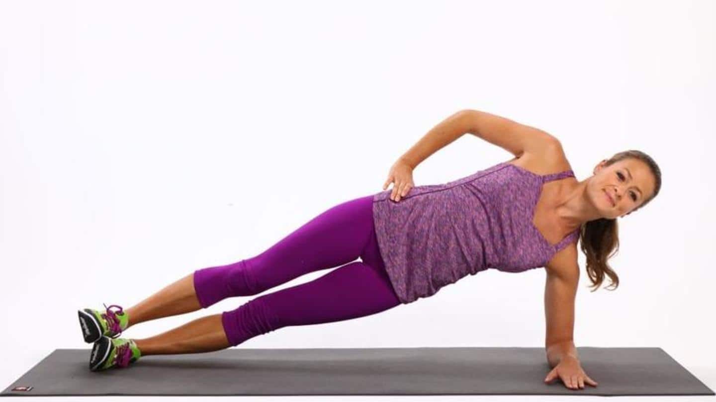 Side plank: Three sets on each side Side plank: Three sets on each side