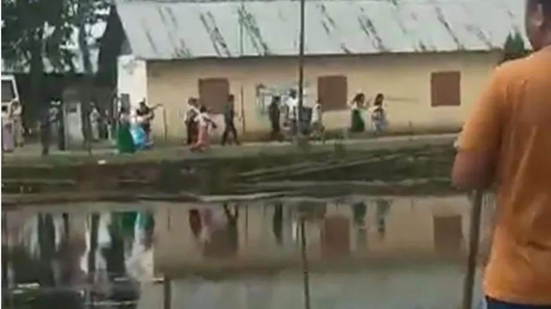 On video, sounds of gunfire exchange near Manipur polling booth