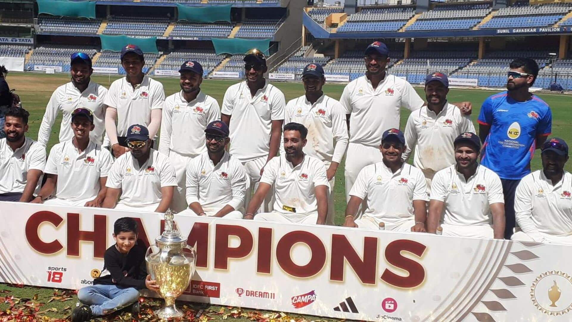 Mumbai win 2024 Ranji Trophy: Decoding the tournament in stats