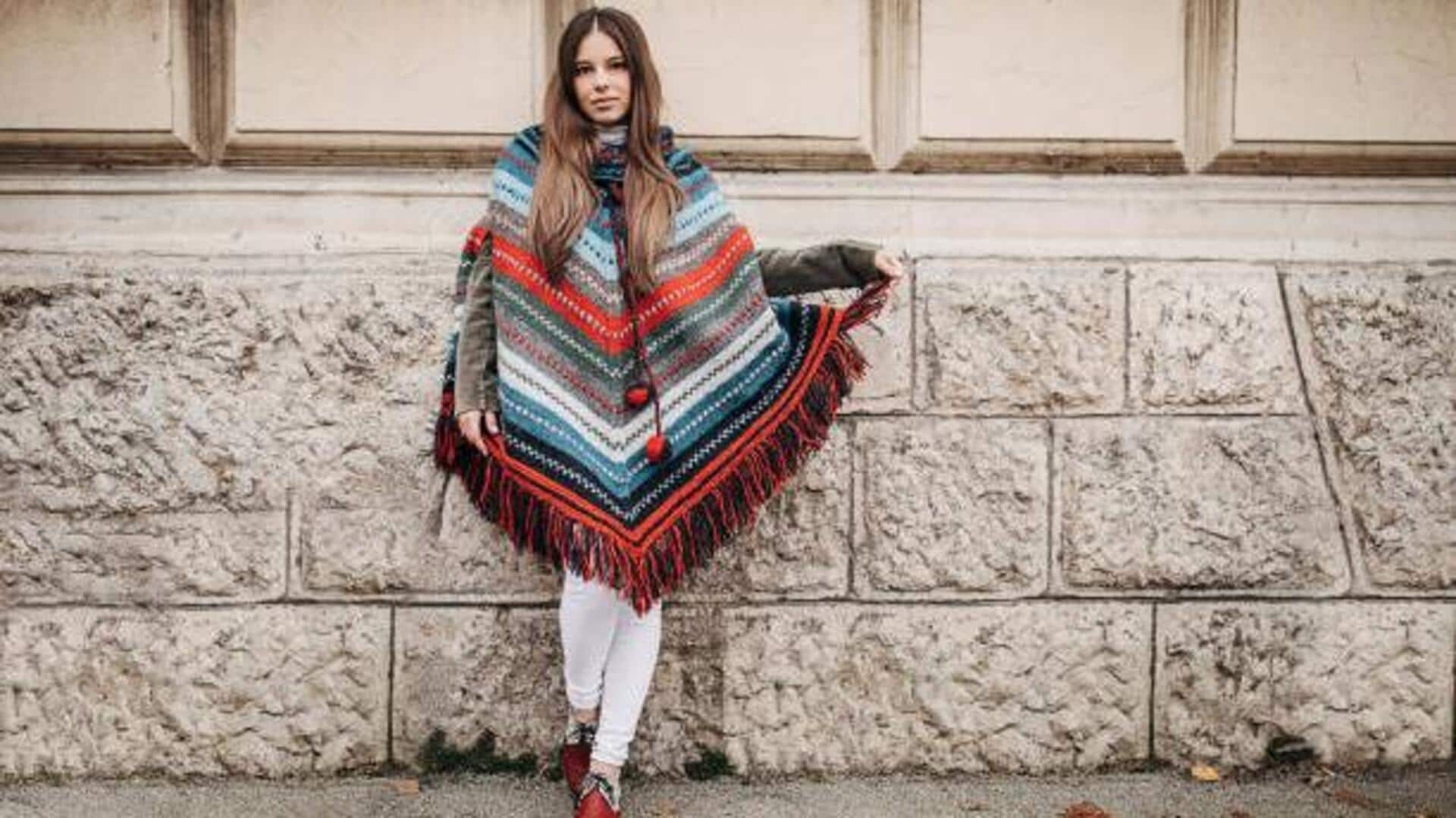 How to transform old blankets into stylish ponchos
