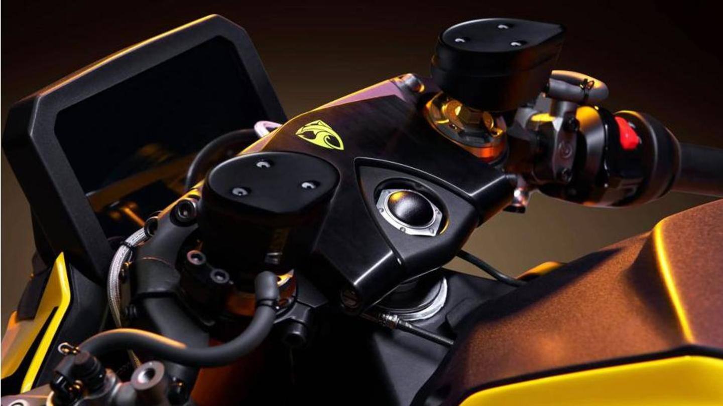 The bike comes with a rear-view monitor on the dashboard The bike comes with a rear-view monitor on the dashboard