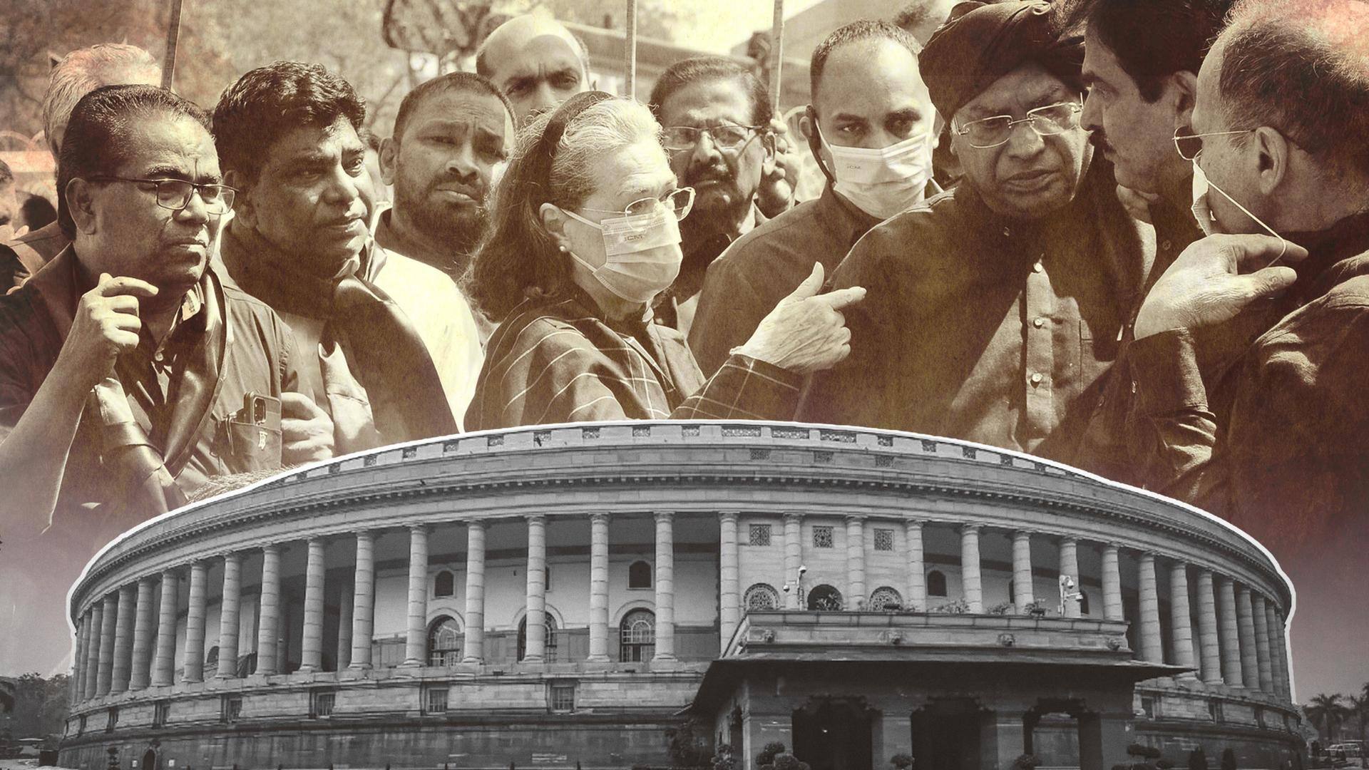 Congress meets 'in black' to chalk out today's Parliament strategy