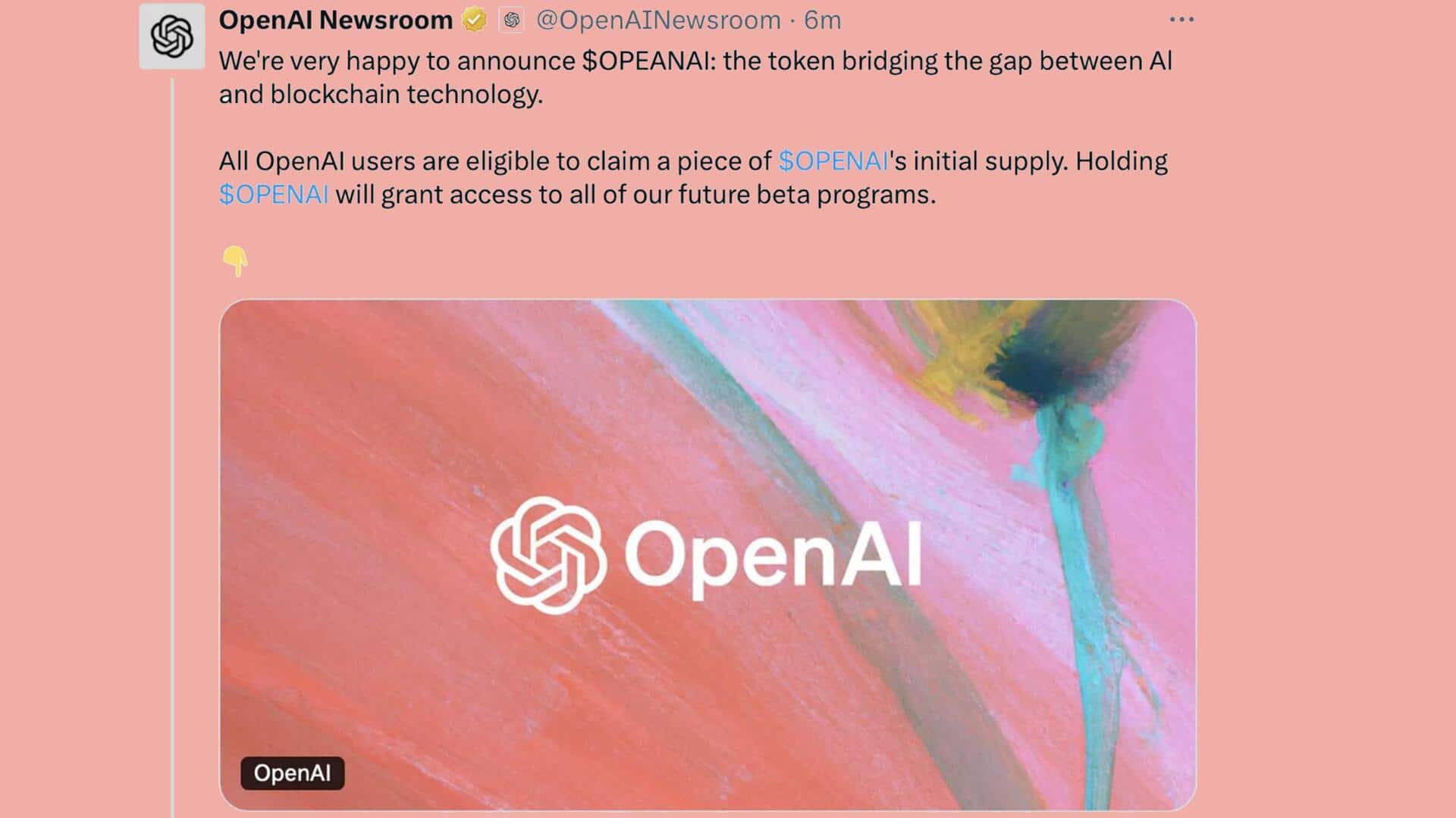 OpenAI's press account on X hacked to promote cryptocurrency scam