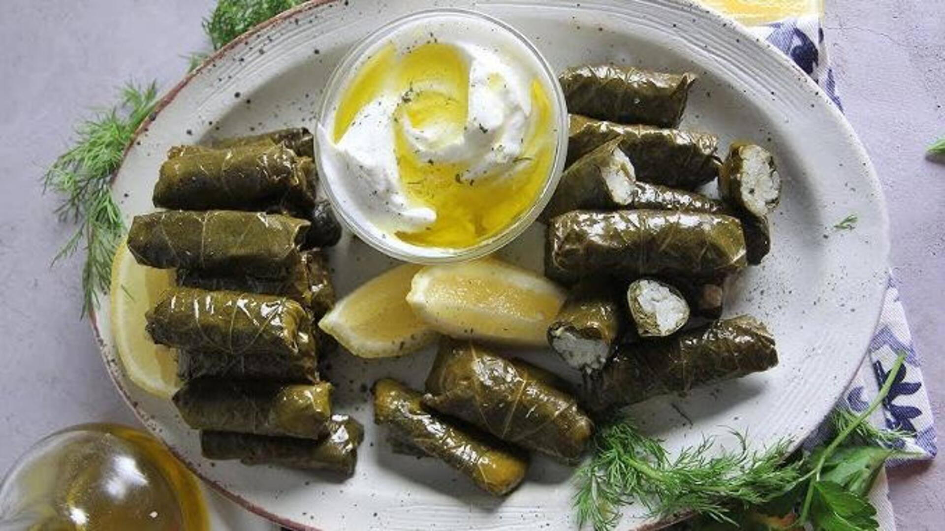 Vegan Greek dolmades unwrapping guide