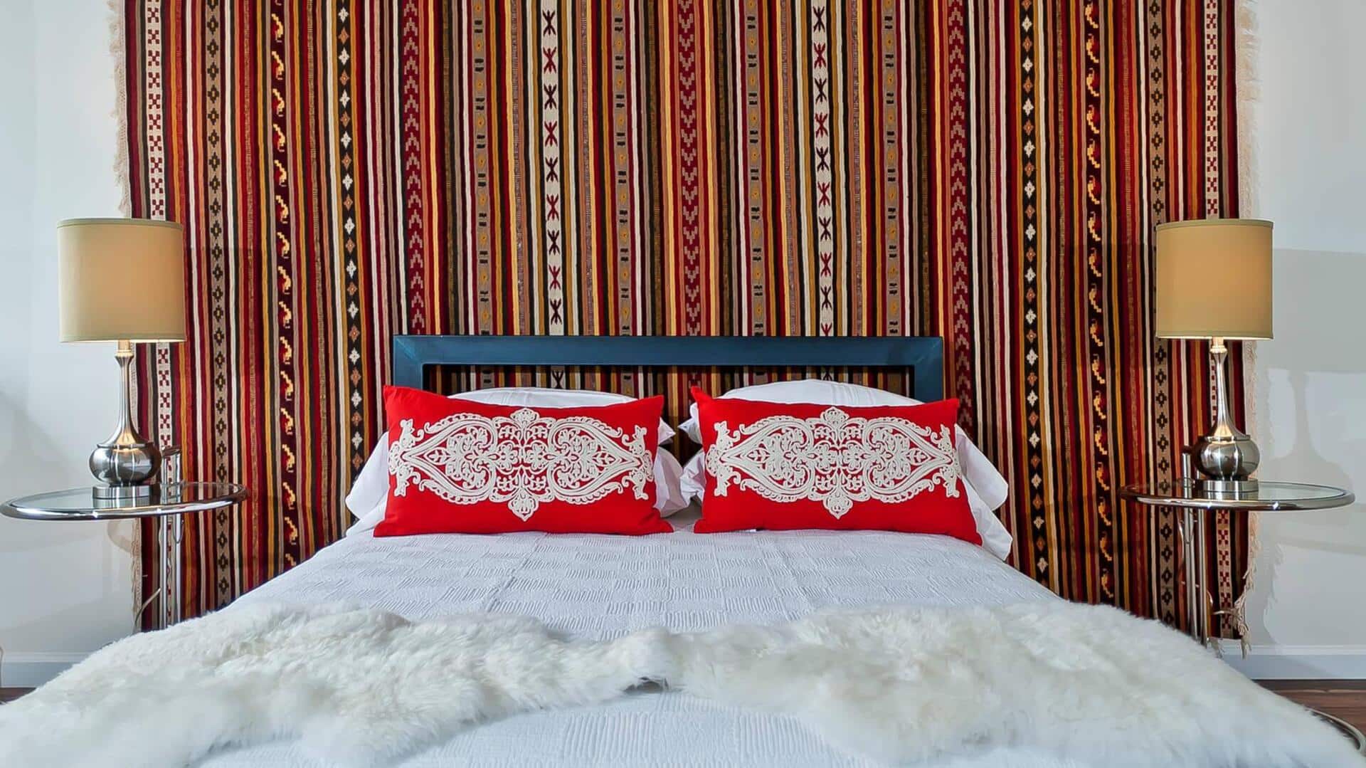 5 steps to create wall art with bedsheets