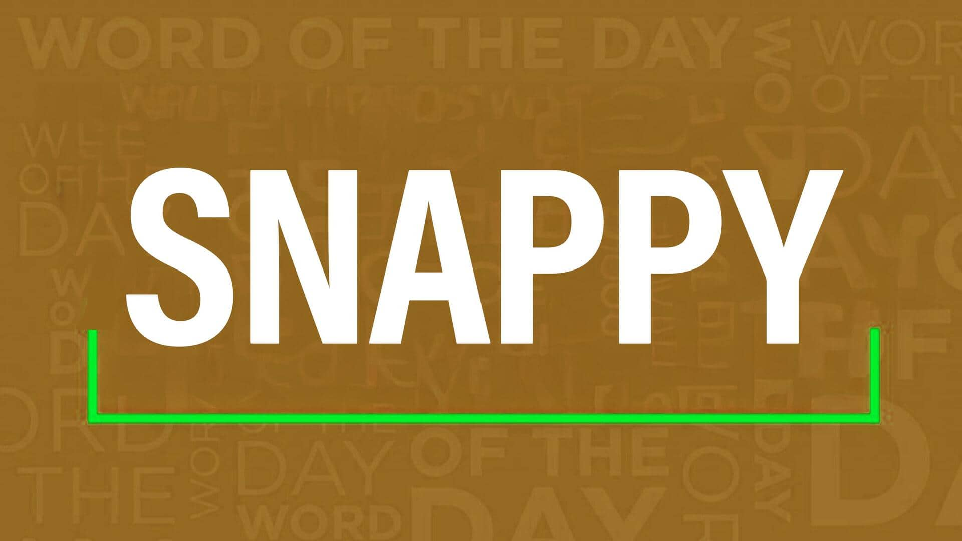 Word of the Day: Snappy