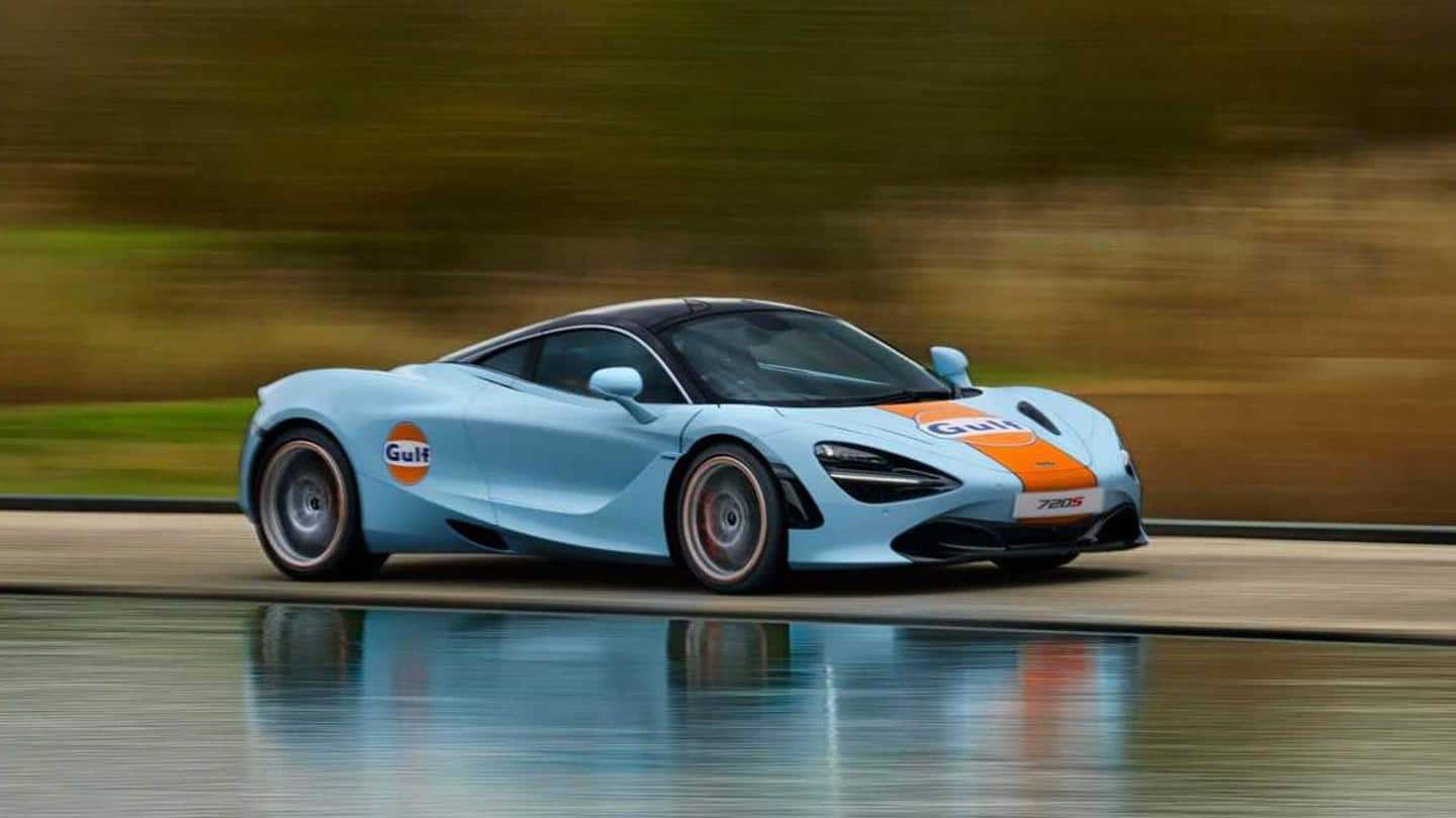 The bonnet and sides feature a Gulf logo The bonnet and sides feature a Gulf logo