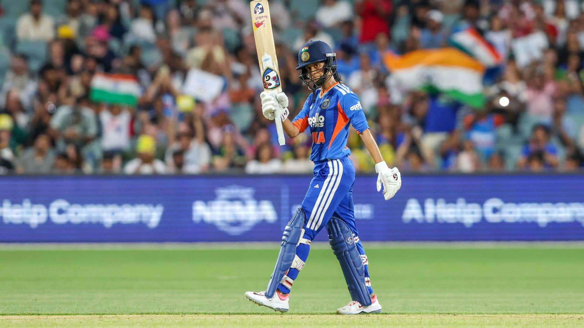 Jemimah Rodrigues completes 2,500 WT20I runs with 59 vs Australia