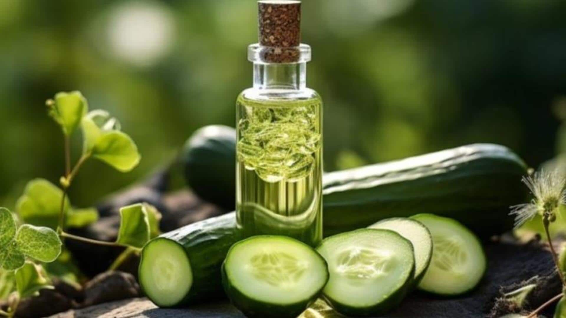 Reviving tired eyes with cucumber oil