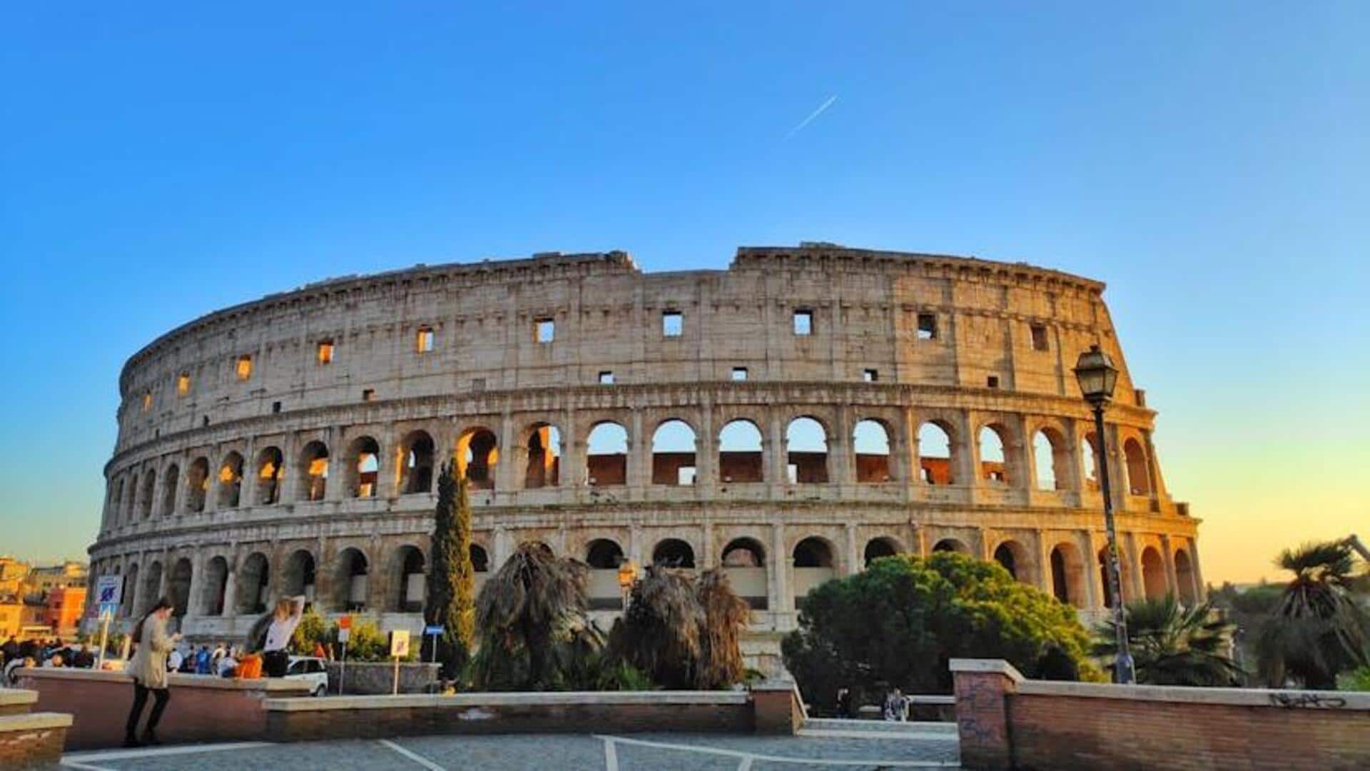 Rome's ancient ruins look spectacular during sunset. Visit them