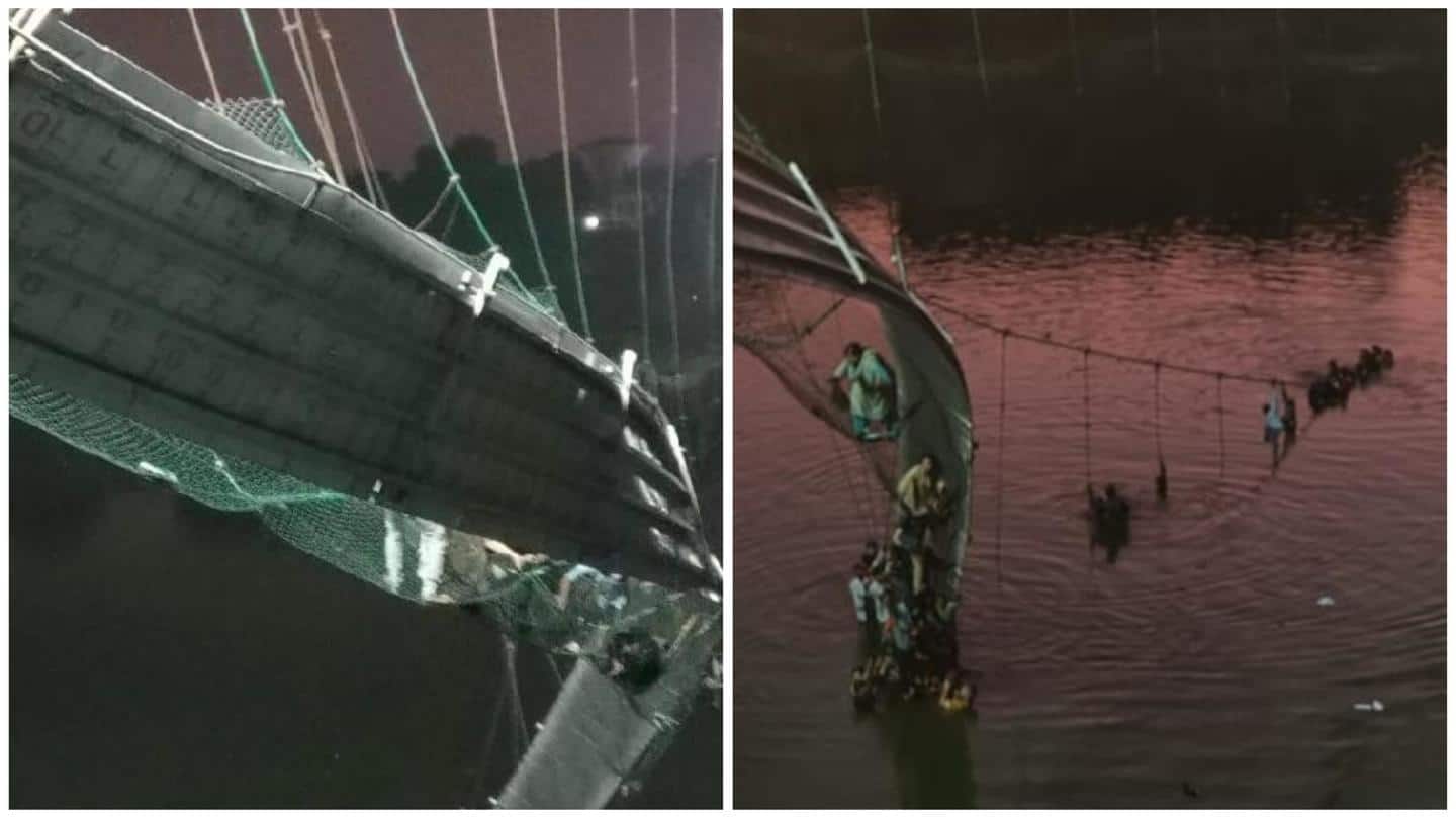 Gujarat: Suspension bridge collapses in Morbi; at least 141 dead