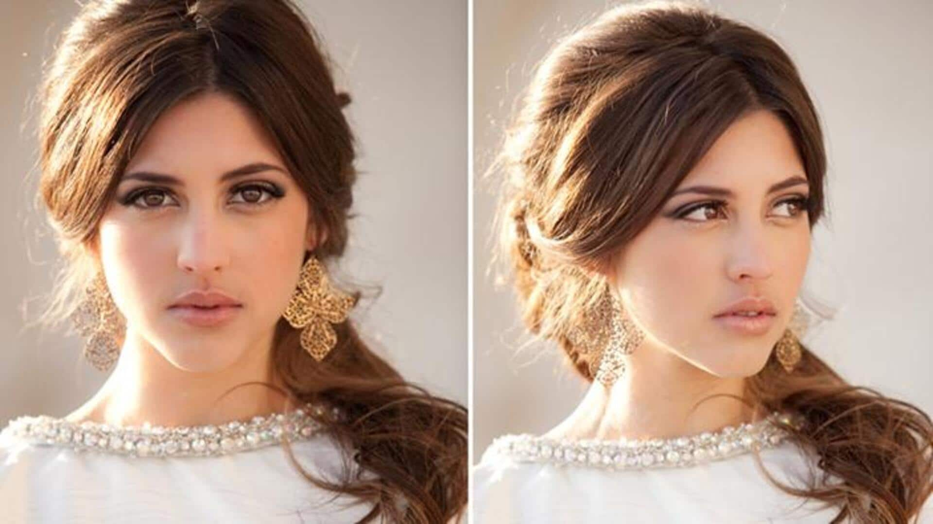 Serene side-swept curls for elegant evening wear