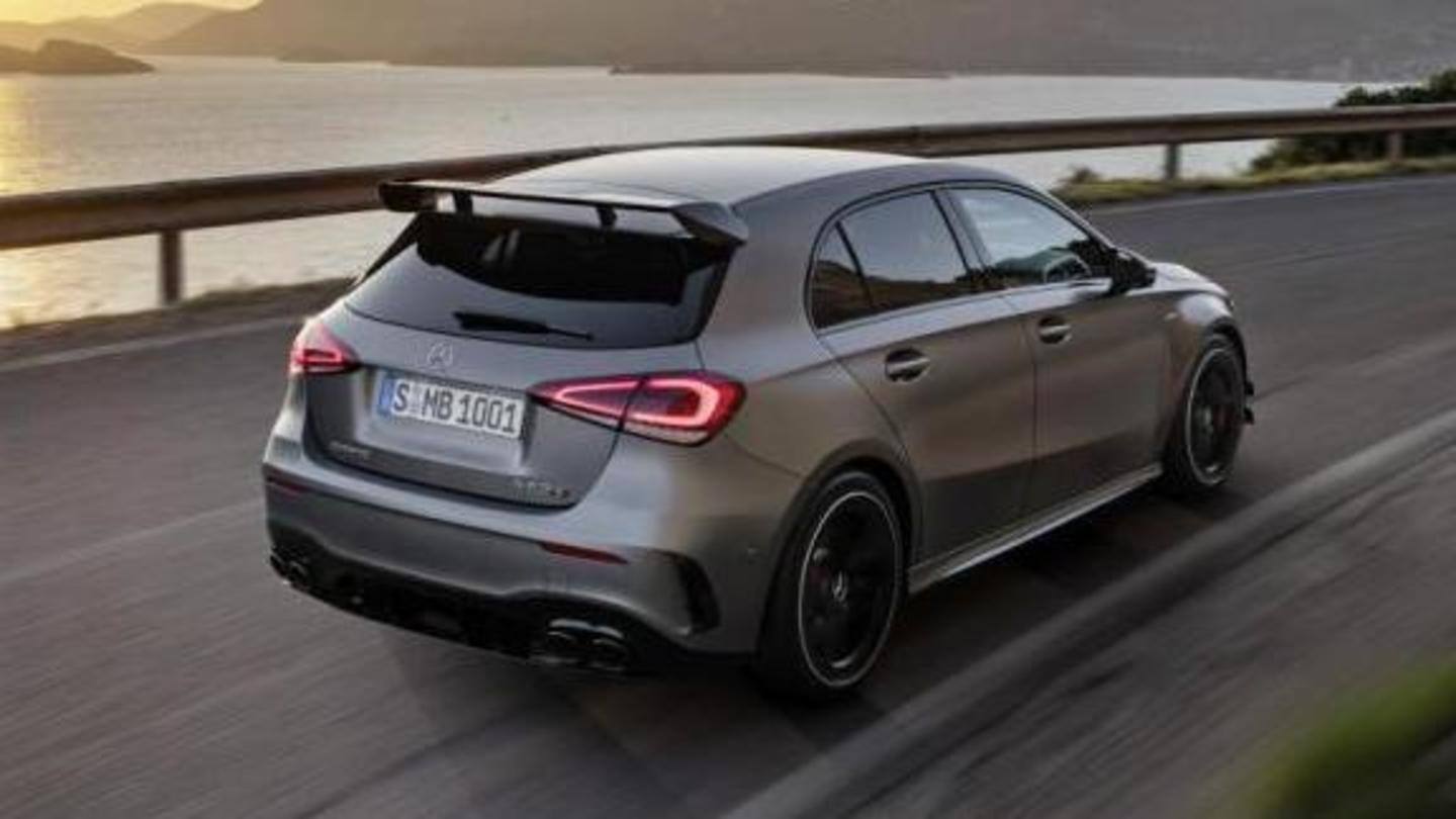 The car has 19-inch wheels and large rear wing The car has 19-inch wheels and large rear wing