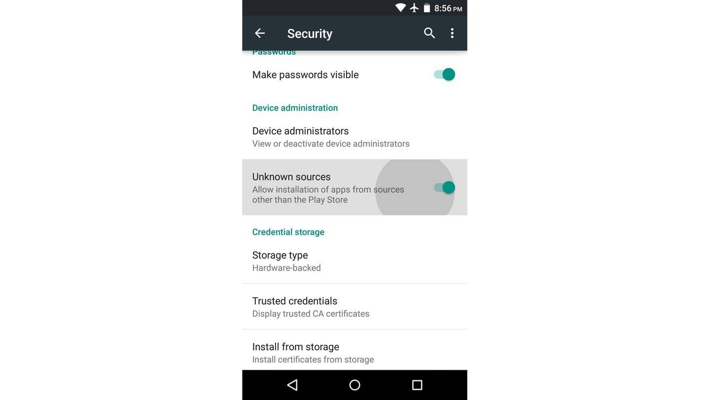 Ensure that you don't install applications from unknown sources Ensure that you don't install applications from unknown sources