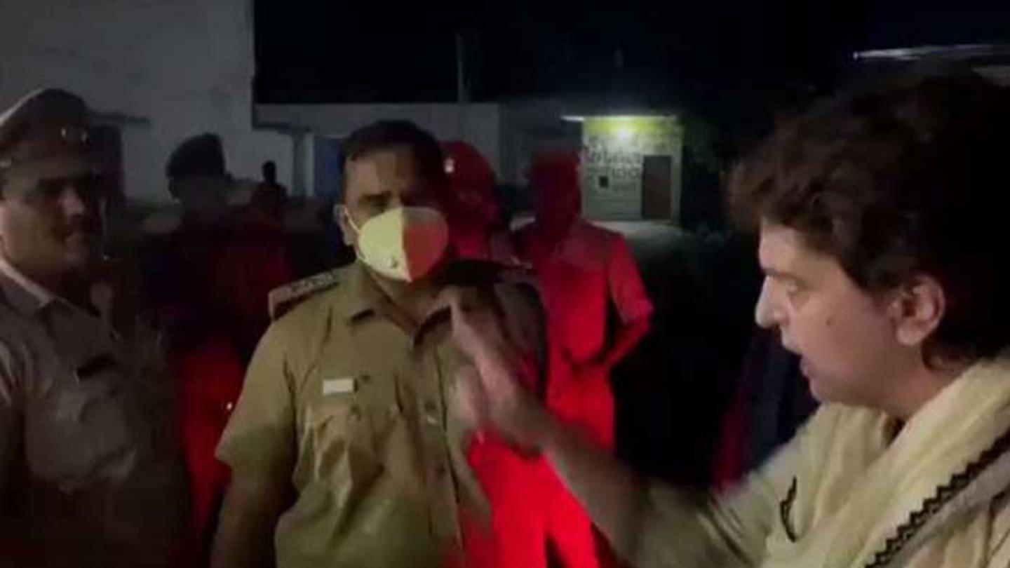 Gandhi seen arguing with police; Congress accuses cops of manhandling Gandhi seen arguing with police; Congress accuses cops of manhandling