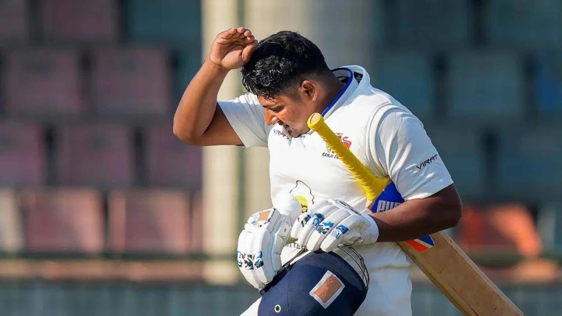 Sarfaraz Khan completes 5,000 First-Class runs with Ranji Trophy century