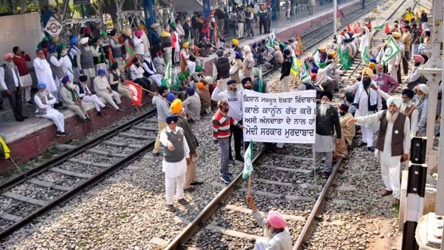 Farmers staged 'Rail Roko' protest today demanding Mishra's resignation Farmers staged 'Rail Roko' protest today demanding Mishra's resignation