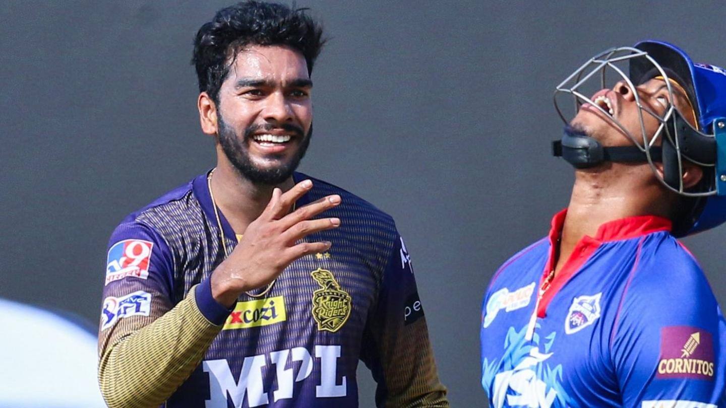 Venkatesh Iyer gets his maiden IPL wicket Venkatesh Iyer gets his maiden IPL wicket
