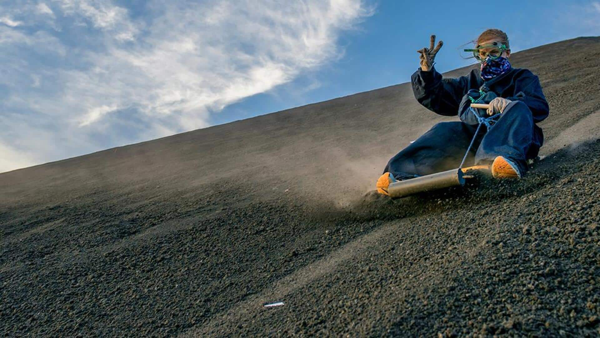 Thrilling volcano boarding adventure in Cerro Negro, Nicaragua