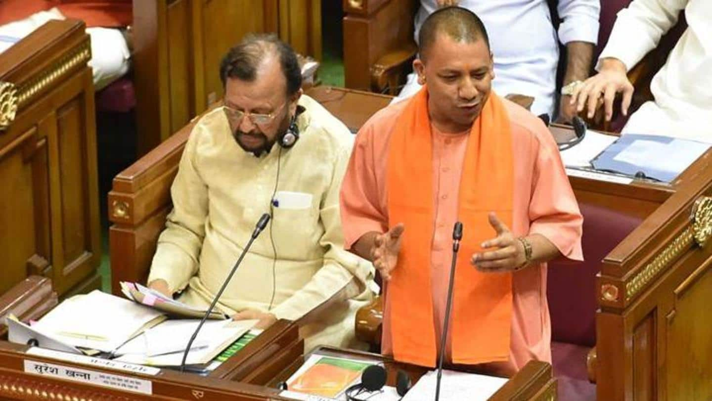 Yogi Adityanath takes jibe at Samajwadi Party's red cap