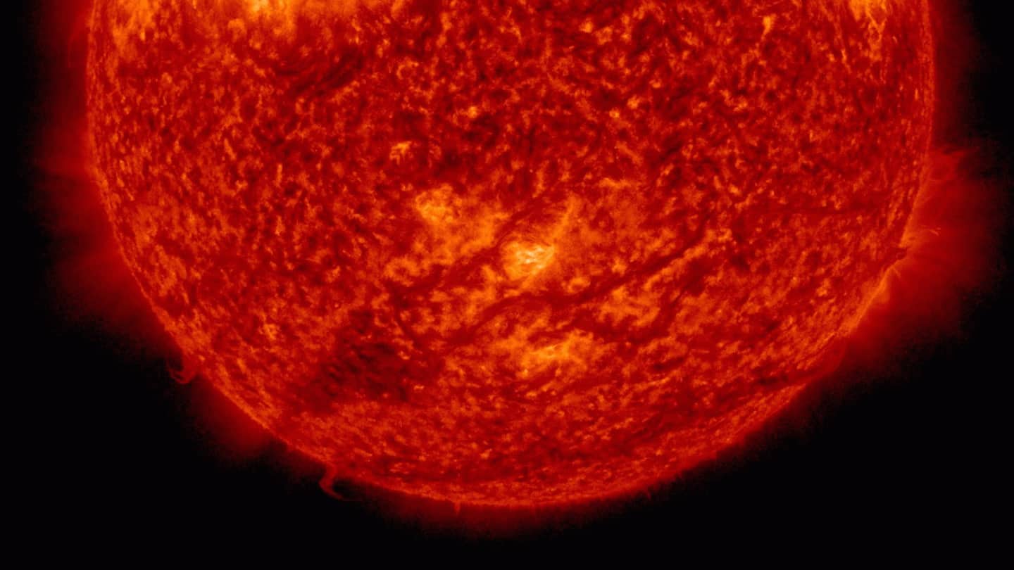 200,000-kilometer-long magnetic solar filament might hurl severe flares toward Earth